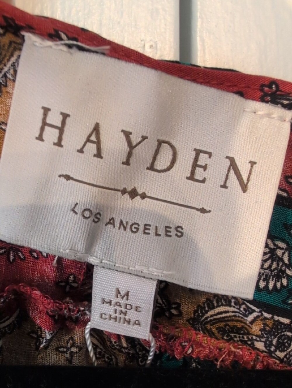 Hayden Boho Patchwork Open Front Komodo- Red, Teal, Mustard NWT Size M - Picture 4 of 10